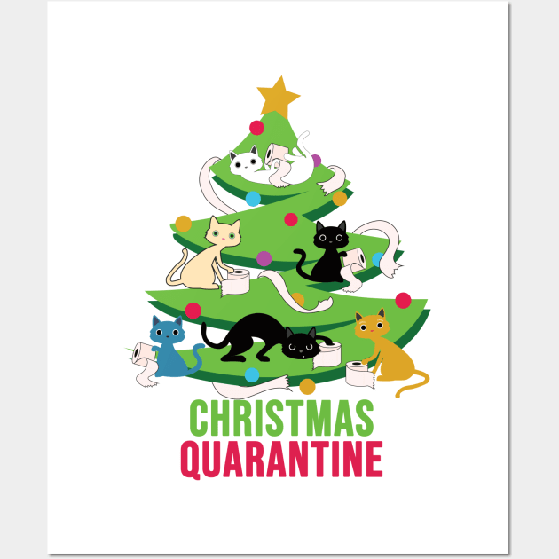 Christmas Quarantine Toilet Paper cats Wall Art by Brash Ideas